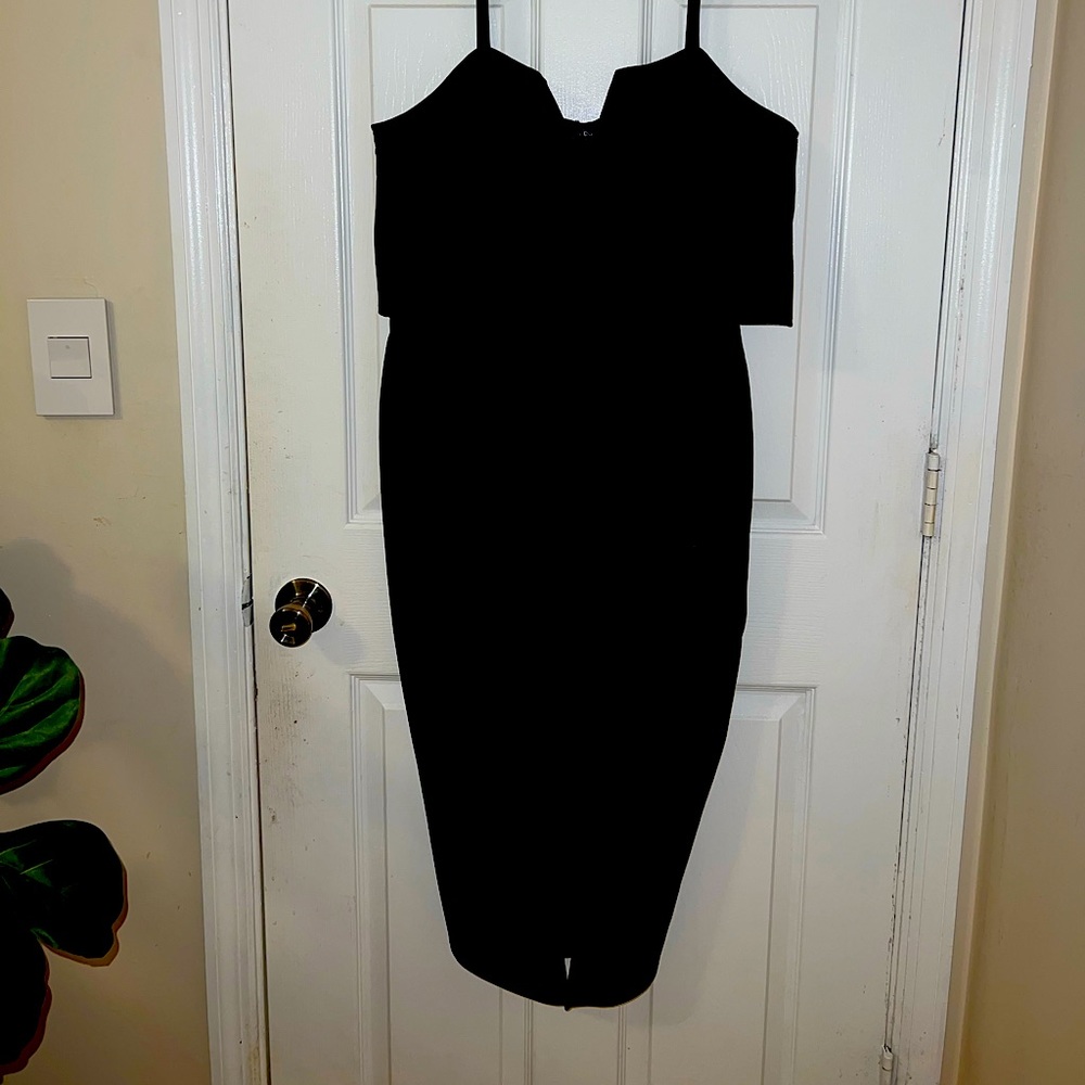 2XL Black Plus size Sexy Pencil dress